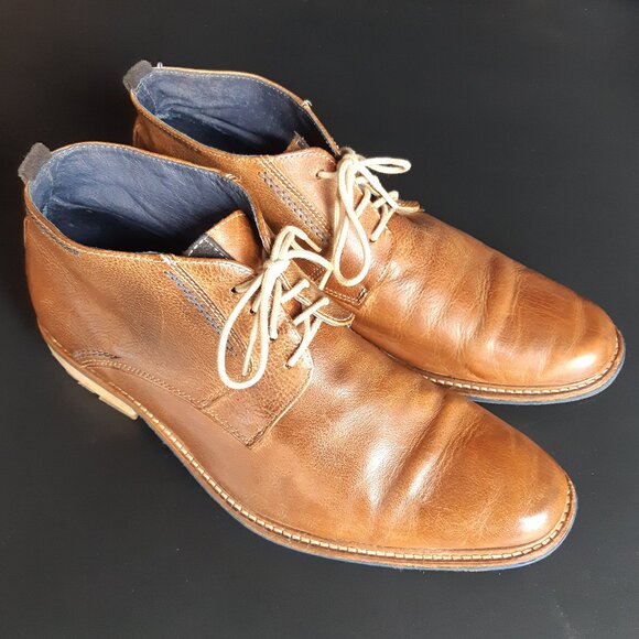 Jones Bootmaker SZ 42 Tan Men's Chukka Boots Burnished Leather - Picture 1 of 15